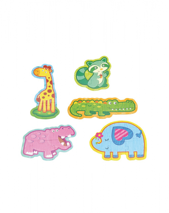 Cutie cu 6 puzzle-uri, 27 piese, Animale din padure [2]