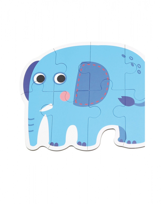 Cutie cu 6 puzzle-uri progresive carton, 33 piese, Animale salbatice [4]