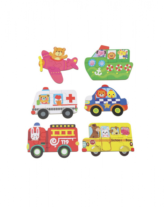 Cutie cu 6 puzzle-uri progresive, Mijloace de transport [2]
