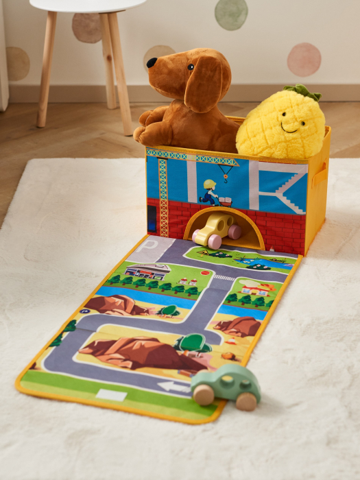 Cutie de depozitare 2 in 1,cu tabla de joc, Building 38x25x25cm [2]
