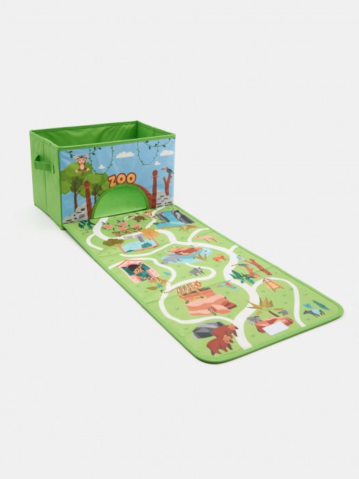 Cutie de depozitare 2 in 1,cu tabla de joc, ZOO 38x25x25cm [1]