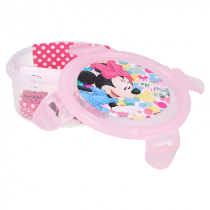Cutie depozitare cu capac, ermetica, rotunda, Minnie Mouse, 270ml [3]