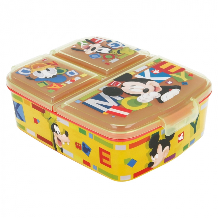 Cutie sandwich dreptunghiulara multicompartimentata Mickey Mouse, Watercolors,19,5x16,5x6,7 cm [3]