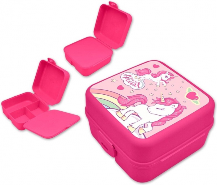 Cutie sandwich multicompartimente Be My Unicorn, 14x14x8 cm [1]