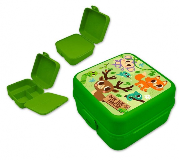 Cutie sandwich multicompartimente Into the Forest, 14x14x8 cm [2]