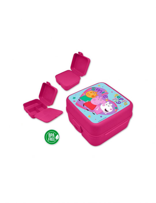 Cutie sandwich multicompartimente Peppa Pig Smile, 14x14x8 cm [5]