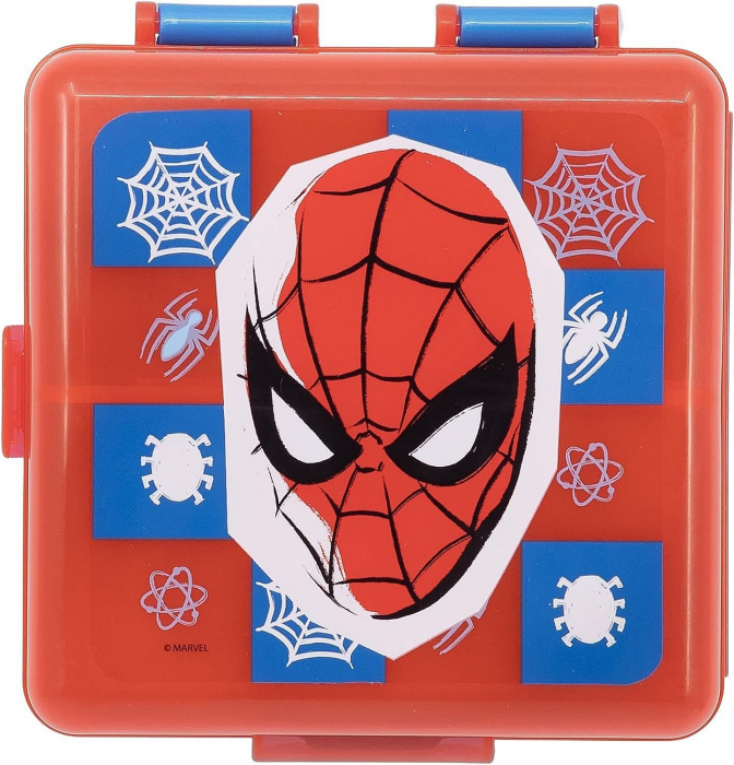 Cutie sandwich patrata cu 3 compartimente, Spiderman, 11.4x13.5x6 cm [2]