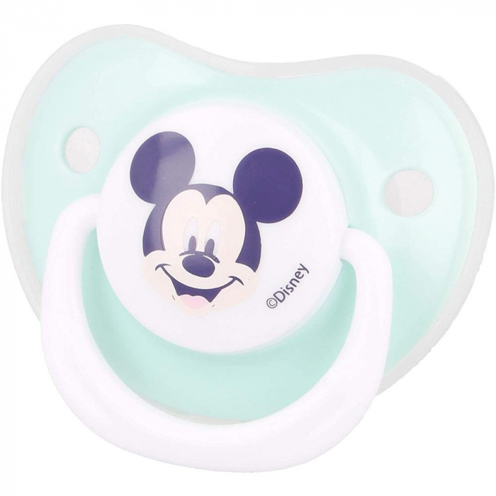 Set 2 Suzete Ortodontice din Silicon pentru Bebelusi 6 Luni cu Capac Cool Like Mickey [2]
