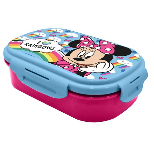 Cutie sandwich plastic cu tacamuri Minnie Mouse Rainbows, 22.5x14x6.5 cm [2]