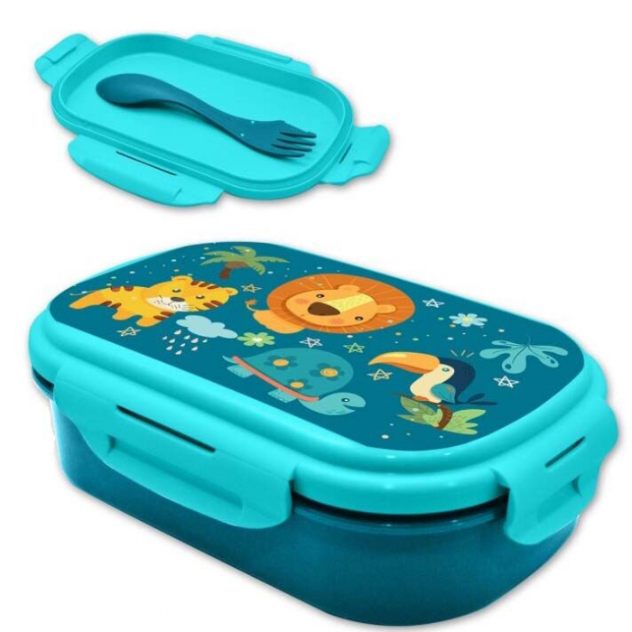 Cutie sandwich plastic cu tacamuri Jungla , 21x14x6 cm [5]