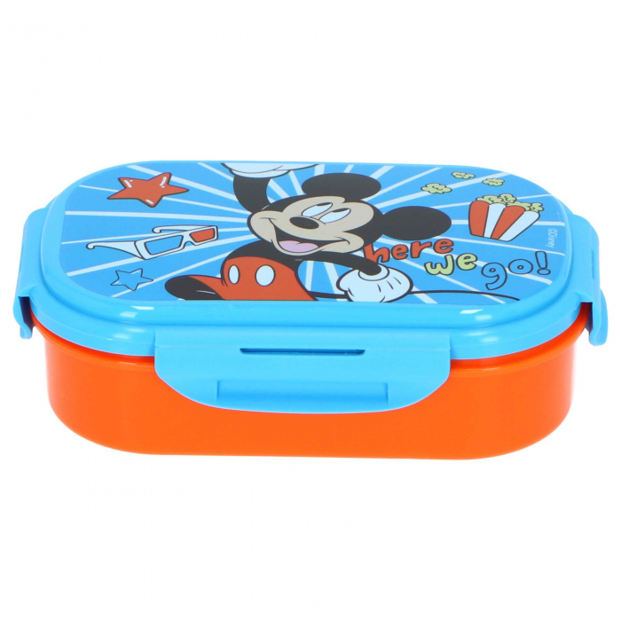 Cutie sandwich plastic cu tacamuri Mickey Mouse Here we Go, 22.5x14x6.5 cm [4]