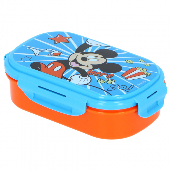 Cutie sandwich plastic cu tacamuri Mickey Mouse Here we Go, 22.5x14x6.5 cm [1]