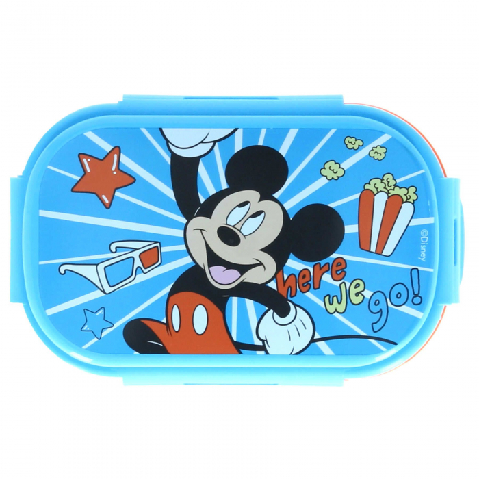Cutie sandwich plastic cu tacamuri Mickey Mouse Here we Go, 22.5x14x6.5 cm [3]