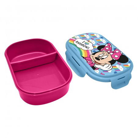 Cutie sandwich plastic cu tacamuri Minnie Mouse Rainbows, 22.5x14x6.5 cm [3]