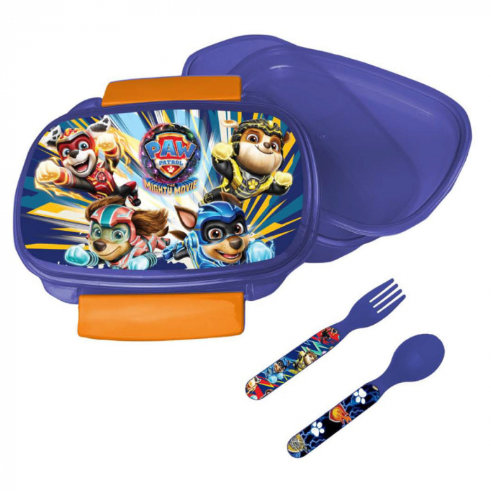Cutie sandwich plastic cu tacamuri Paw Patrol Power Up, 18x12x6 cm [1]