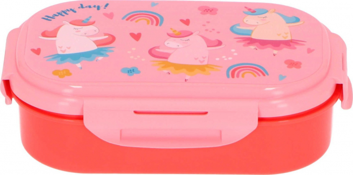 Cutie sandwich plastic cu tacamuri Unicorn Happy Day, 21x14x6 cm [5]
