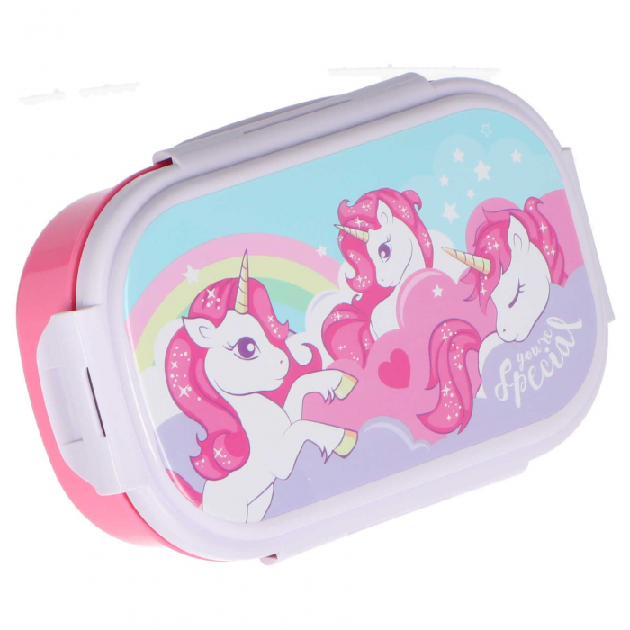 Cutie sandwich plastic cu tacamuri Unicorn You Are Special , 21x14x6 cm [1]