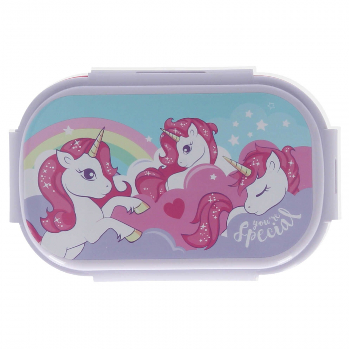 Cutie sandwich plastic cu tacamuri Unicorn You Are Special , 21x14x6 cm [3]