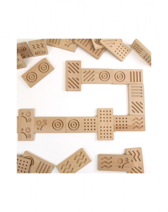 Domino senzorial gigant din lemn, 28 piese [10]