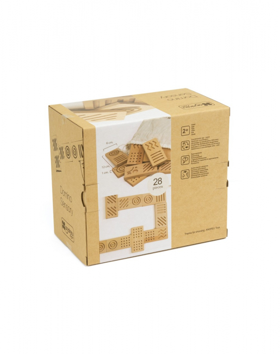 Domino senzorial gigant din lemn, 28 piese [3]