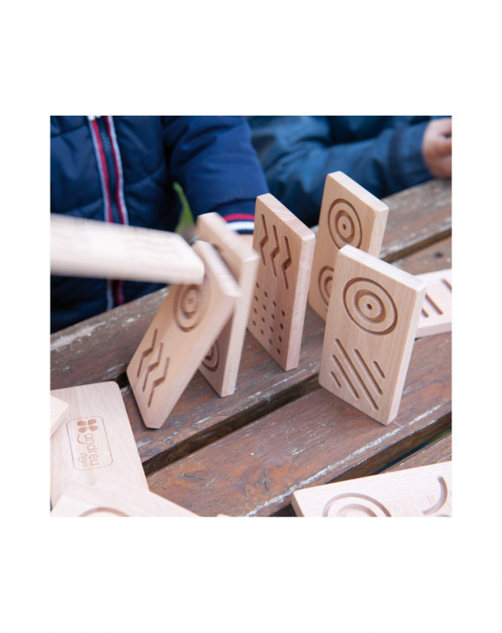 Domino senzorial gigant din lemn, 28 piese [9]