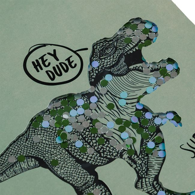 Dosar carton Fancy Verde Dinozaur cu Confeti 24x32cm [2]