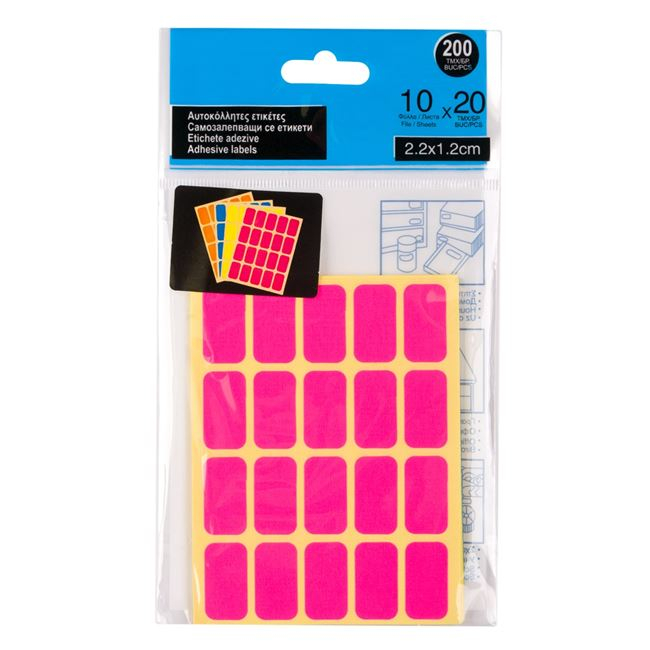 Etichete Autocolante Culori Fluorescente 10filex20buc, 2x1cm [2]