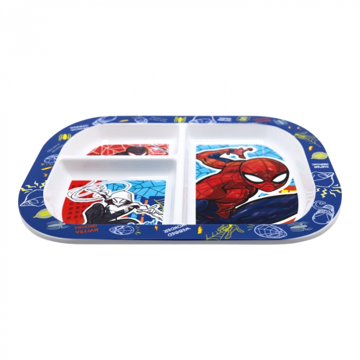 Farfurie melamina compartimentata Spiderman Mob Rules 22x19.5x1.8 cm [2]