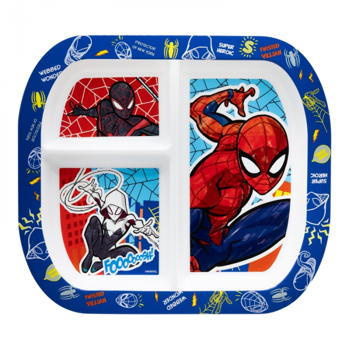 Farfurie melamina compartimentata Spiderman Mob Rules 22x19.5x1.8 cm [1]