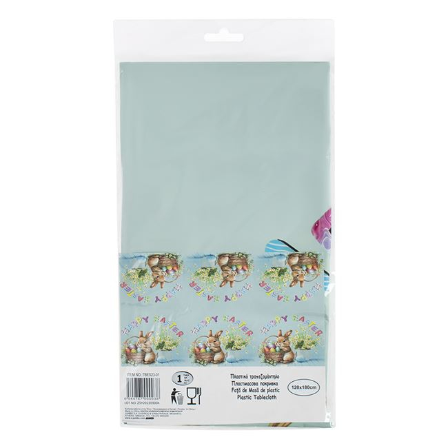 Fata de Masa de Petrecere din Plastic Iepurasi cu Cos & Oua de Paste 180x120cm [3]