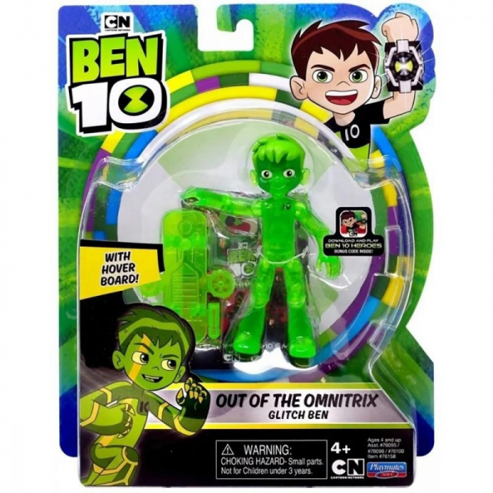 Figurina articulata Glitch Ben - Ben 10 , translucid, 12 cm [5]