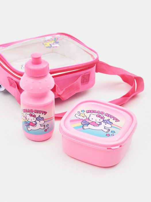 Gentuta sandwich cu sticla si cutie , Hello Kitty 20x15x8 cm [3]
