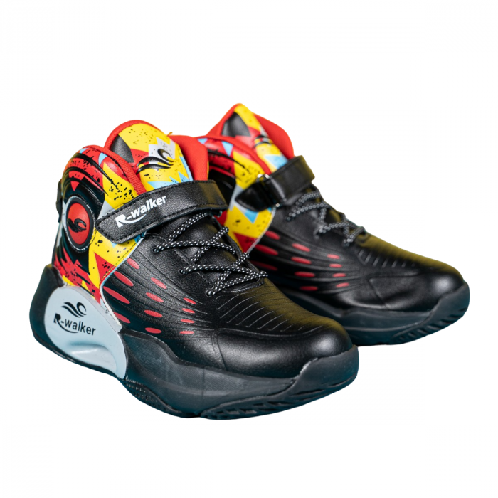 Ghete sport unisex negru/rosu [3]