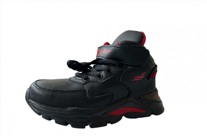 Ghete sport unisex Walker negru cu rosu [2]