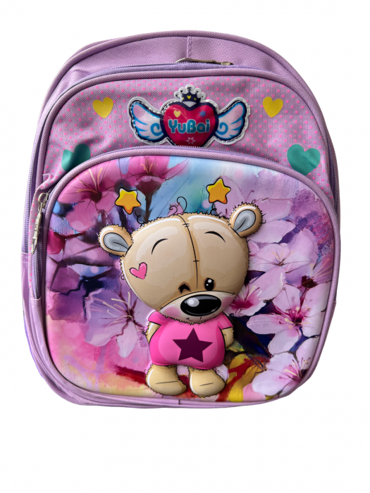 Ghiozdan 3 compartimente, 3D YuBai Bear, 38x30x15 cm [6]
