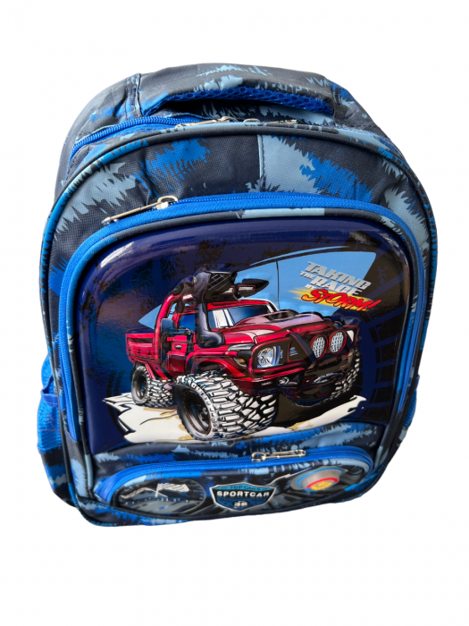 Ghiozdan 3 compartimente, 3D Storm Racing, 38x30x15 cm [4]