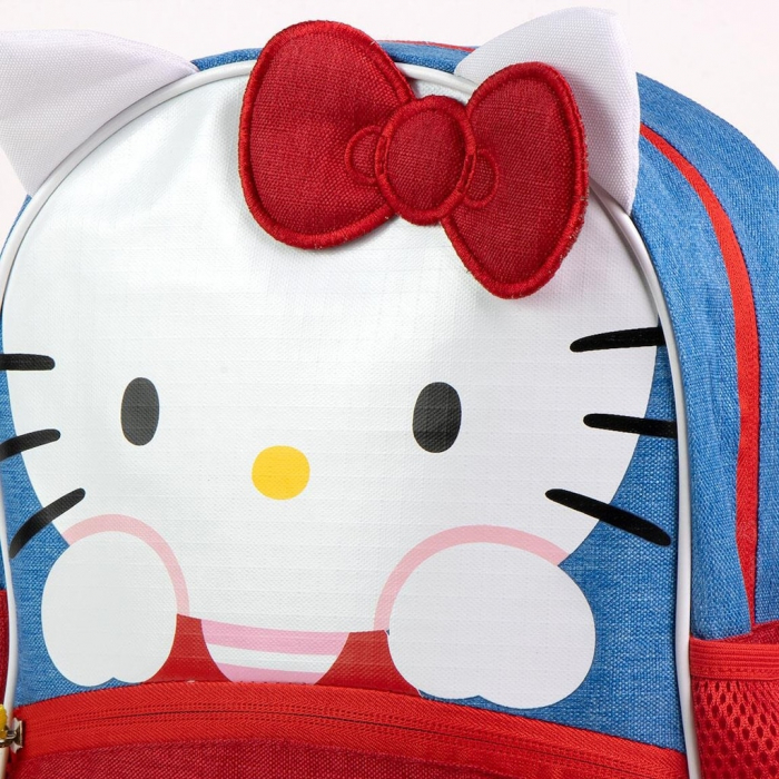 Ghiozdan gradinita 2 compartimente, Hello Kitty cu urechi [4]