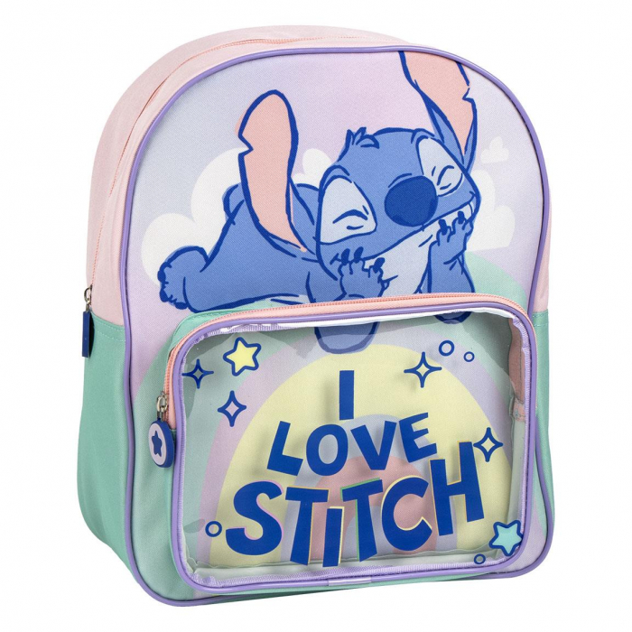 Ghiozdan gradinita 2 compartimente, I Love Stitch, 31x25x14 cm [1]