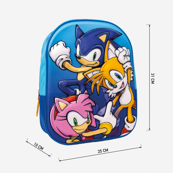 Ghiozdan gradinita 3D cu 1 compartiment, Sonic 31x25x9 cm [3]
