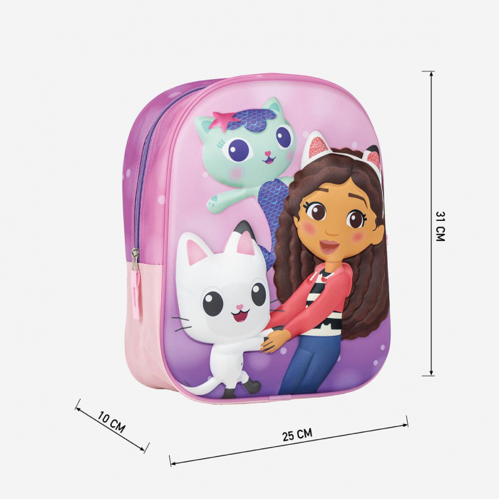 Ghiozdan gradinita 3D, Gabby's Dollhouse Memaid, 31x25x10 cm [3]