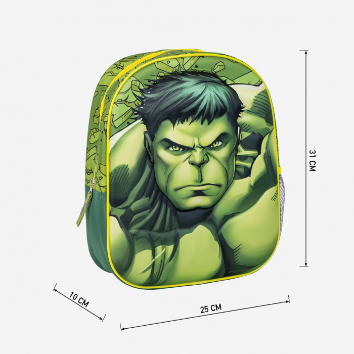 Ghiozdan gradinita 3D, Avengers Hulk, 31x25x10 cm [4]