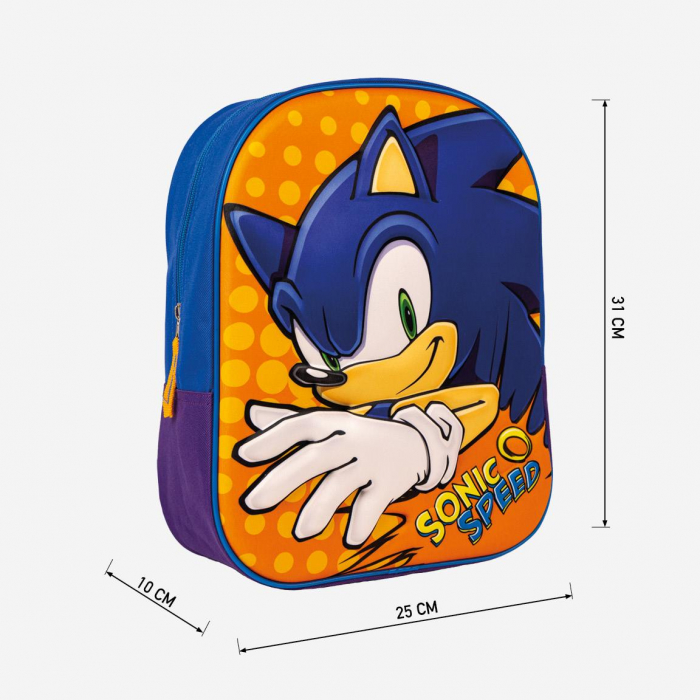 Ghiozdan gradinita 3D , Sonic Speed 31x25x10 cm [3]