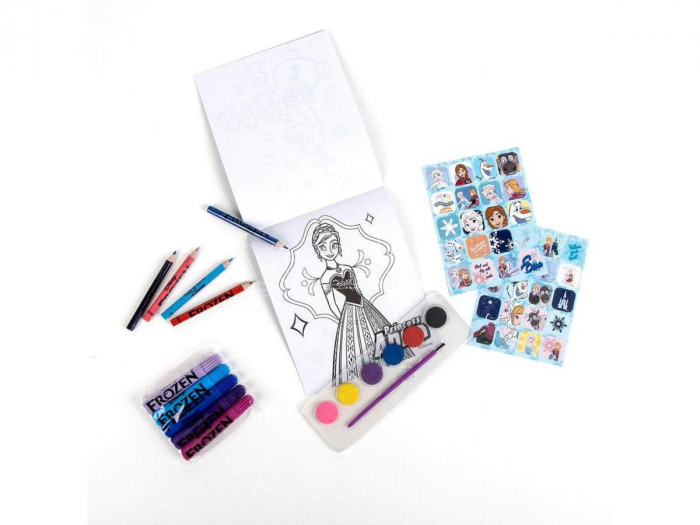 Ghiozdan gradinita Frozen cu accesorii de desenat, 23x22x7 cm [2]
