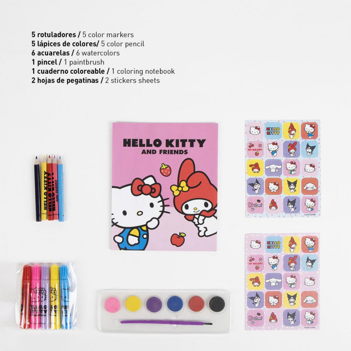 Ghiozdan gradinita Hello Kitty cu accesorii de desenat, 23x22x7 cm [3]