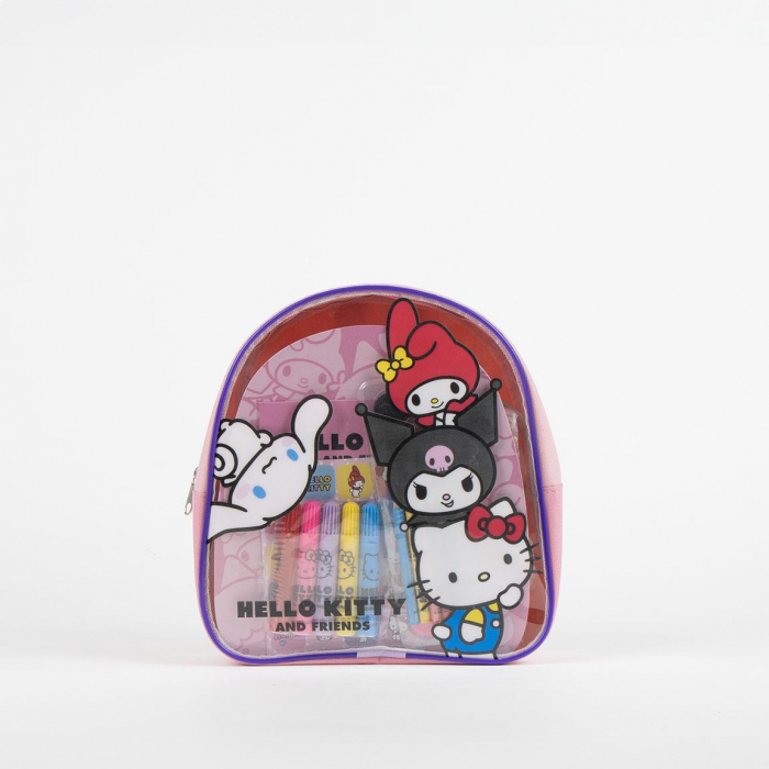 Ghiozdan gradinita Hello Kitty cu accesorii de desenat, 23x22x7 cm [4]