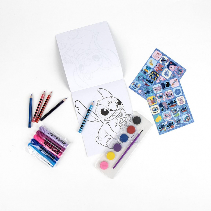Ghiozdan gradinita Lilo & Stitch cu accesorii de desenat, 23x22x7 cm [4]