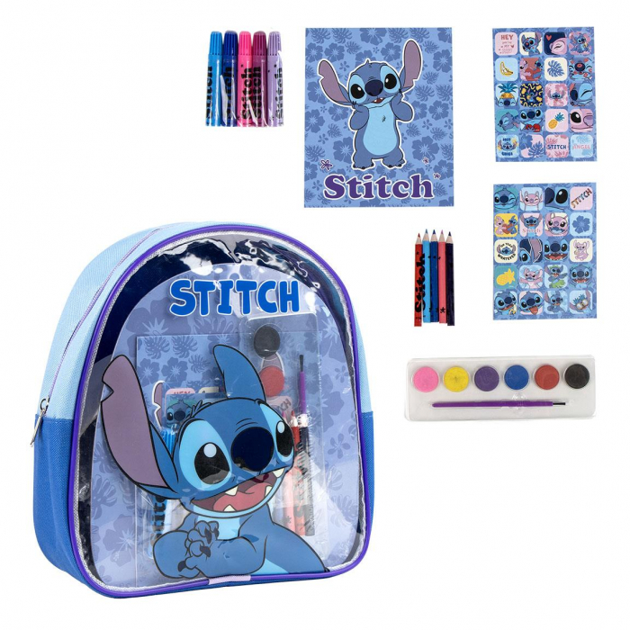 Ghiozdan gradinita Lilo & Stitch cu accesorii de desenat, 23x22x7 cm [1]