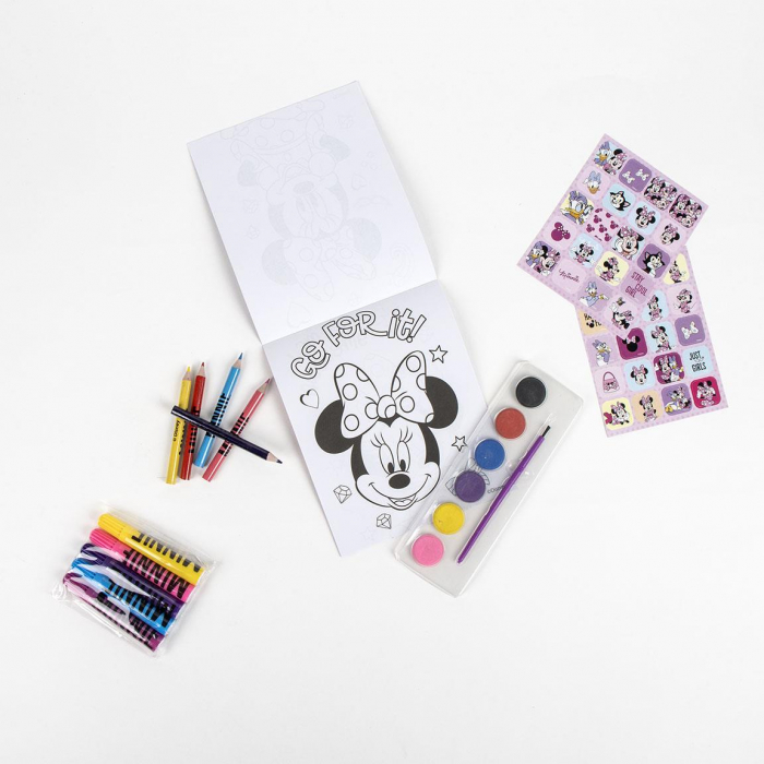 Ghiozdan gradinita Minnie Mouse cu accesorii de desenat, 23x22x7 cm [4]