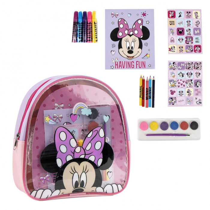 Ghiozdan gradinita Minnie Mouse cu accesorii de desenat, 23x22x7 cm [1]