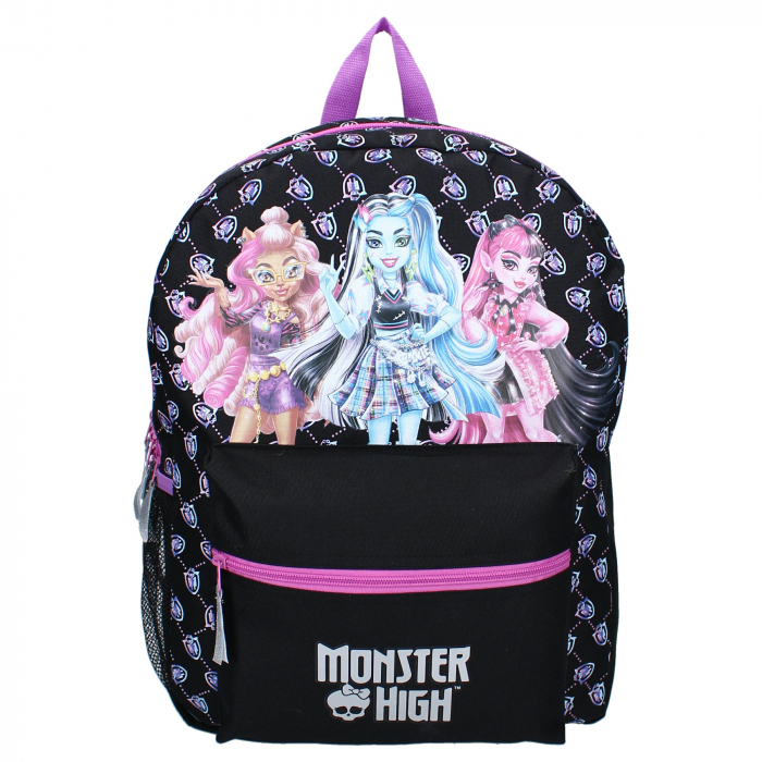 Ghiozdan scoala 3 compartimente, Monster High, 2 fermoare, 43x32x19 cm [2]